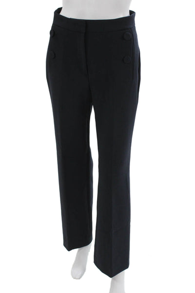 Luisa Cerano Women Dress Pants Dark Blue Button Closure Size 4