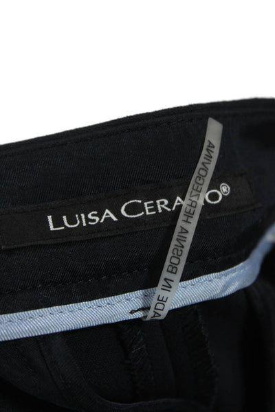 Luisa Cerano Women Dress Pants Dark Blue Button Closure Size 4
