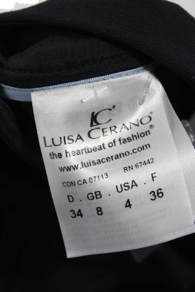 Luisa Cerano Women Dress Pants Dark Blue Button Closure Size 4