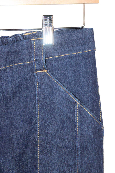 Cinq à Sept Unisex Cargo Jogger Pants Dark Blue High Rise Button Size 28