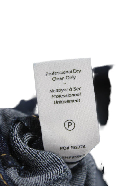 Cinq à Sept Unisex Cargo Jogger Pants Dark Blue High Rise Button Size 28