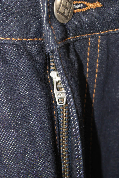 Ksubi Unisex Wide-Leg Dark Blue Jeans High Rise 100% Cotton Button Size 25