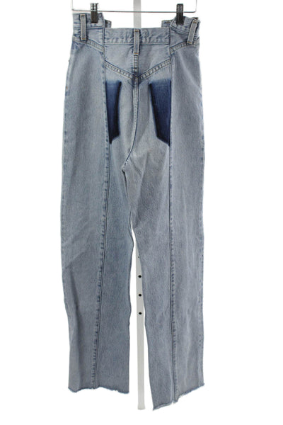Agolde Womens Ankle Cropped Jeans Light Blue High Rise Button Size 24