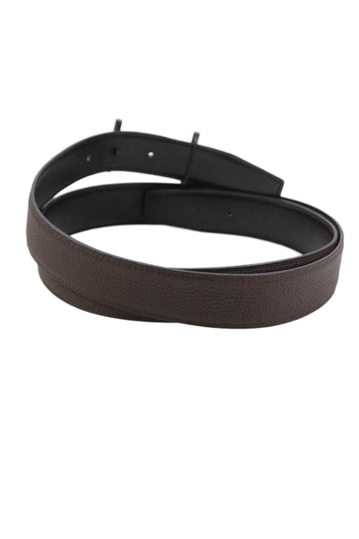 Hermes Mens Pebbled Leather Belt Brown Size Medium