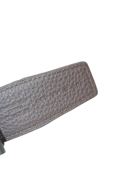Hermes Mens Pebbled Leather Belt Brown Size Medium