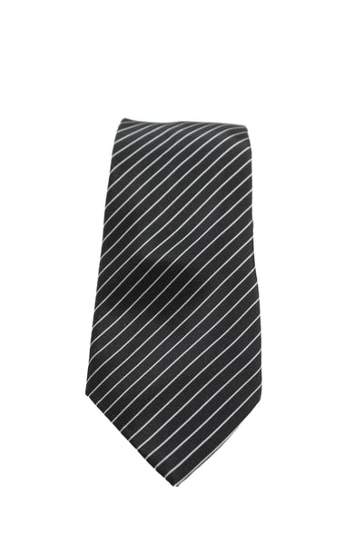 Ralph Lauren Black Label Mens Silk Striped Classic Necktie Black