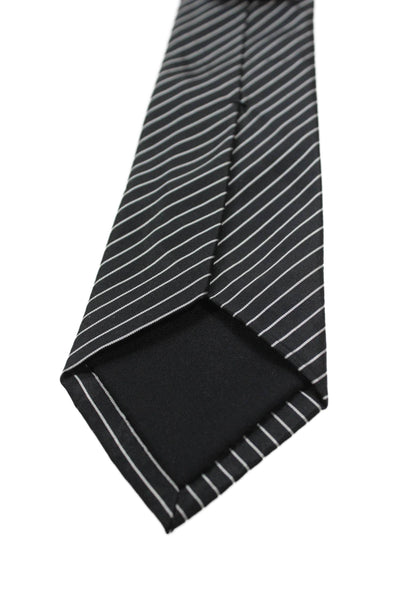 Ralph Lauren Black Label Mens Silk Striped Classic Necktie Black
