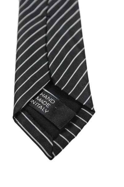 Ralph Lauren Black Label Mens Silk Striped Classic Necktie Black
