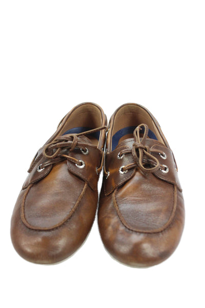 Sperry Women's Leather Round Toe Lace Up Boat Shoes Brown Size 8