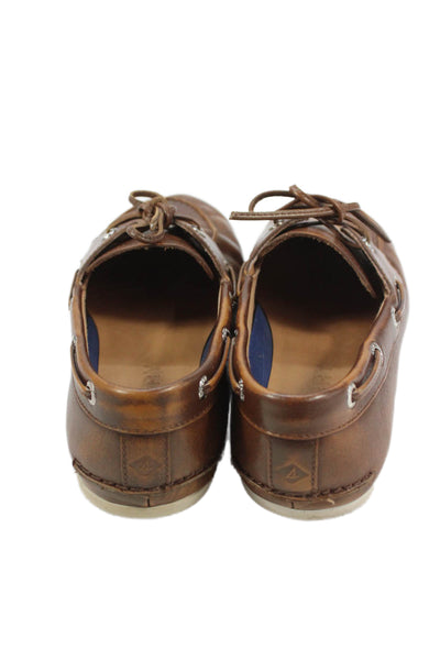 Sperry Women's Leather Round Toe Lace Up Boat Shoes Brown Size 8