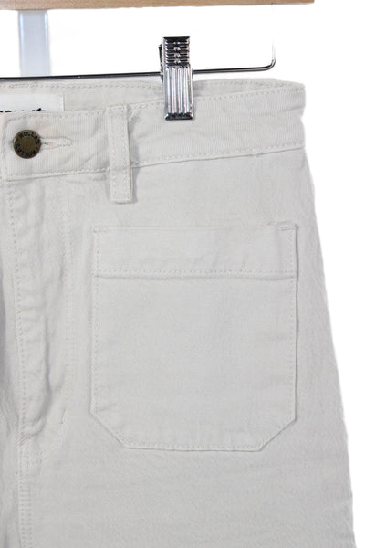 Rollas Women High Waist Jeans Beige 90s Button Cotton Pants Juniors Size 27