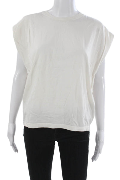Pistola Womens Basic White Cotton Sleeveless Crew Neck T-Shirt Size XS