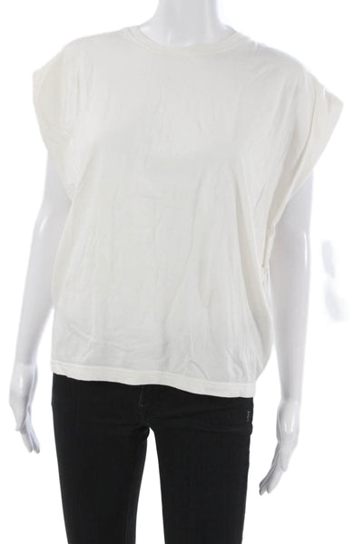 Pistola Womens Basic White Cotton Sleeveless Crew Neck T-Shirt Size XS