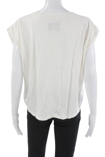Pistola Womens Basic White Cotton Sleeveless Crew Neck T-Shirt Size XS