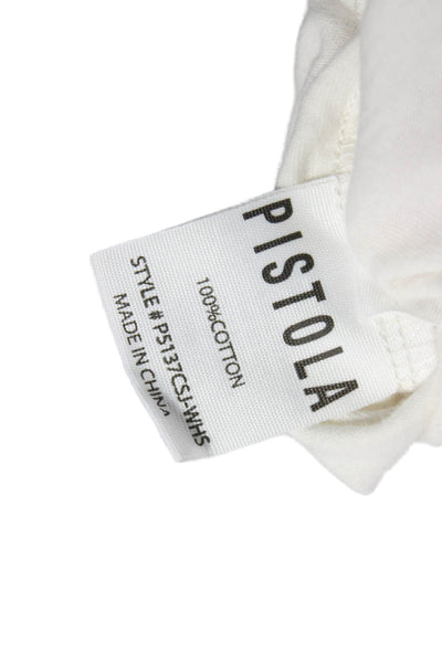 Pistola Womens Basic White Cotton Sleeveless Crew Neck T-Shirt Size XS