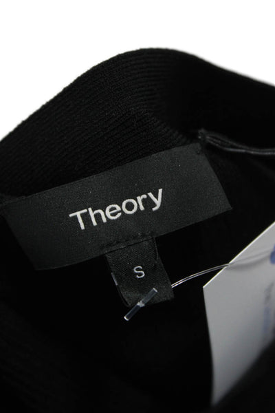 Theory Womens Basic Cotton Crew Neck Short Sleeve Top Black Size S