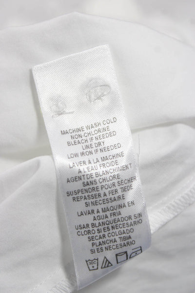 Frame Womens Basic Sleeveless Button Up Mock Neck Cotton Top White Size XS