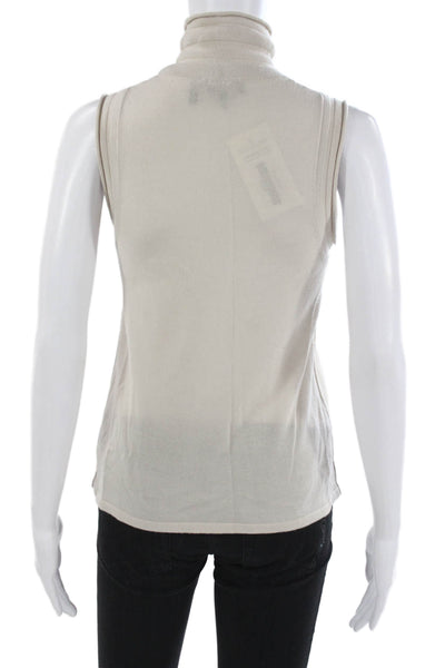 Theory Womens Merino Wool Sleeveless Turtleneck Tank Beige Size PP