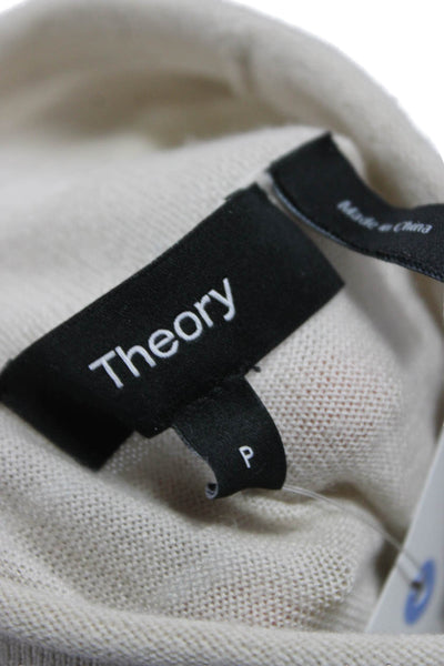 Theory Womens Merino Wool Sleeveless Turtleneck Tank Beige Size PP