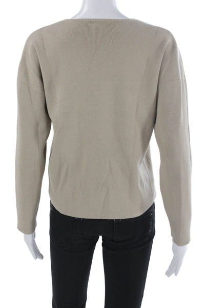 Rails Unisex Pullover Sweater V-Neck Long Sleeve Beige Size XS