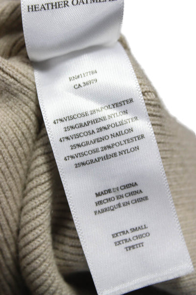 Rails Unisex Pullover Sweater V-Neck Long Sleeve Beige Size XS