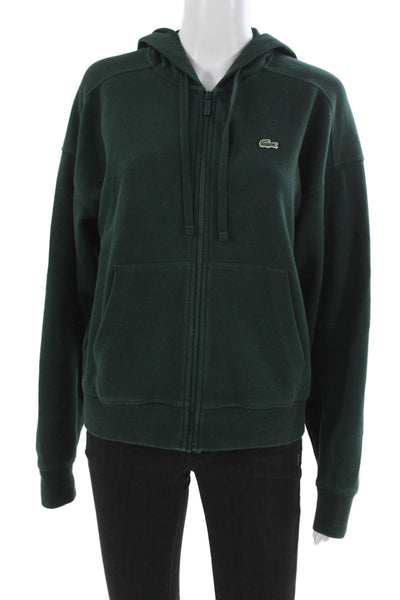 Lacoste Mens Full-Zip Long Sleeve Hoodie Green Designer Size 38