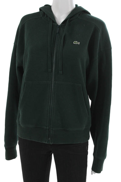 Lacoste Mens Full-Zip Long Sleeve Hoodie Green Designer Size 38