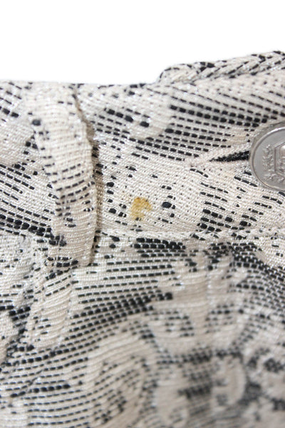 The Kooples Unisex Floral Beige Designer Polyester Shorts Size 36