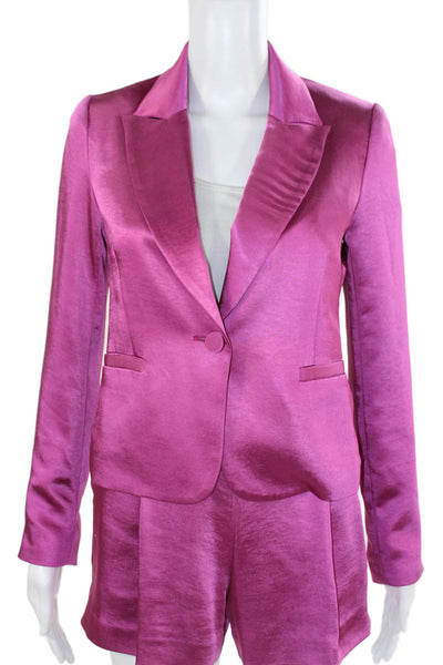 Drew Unisex Pink Collared Button 2 Piece Blazer Suit Pants Long Sleeve Size XS