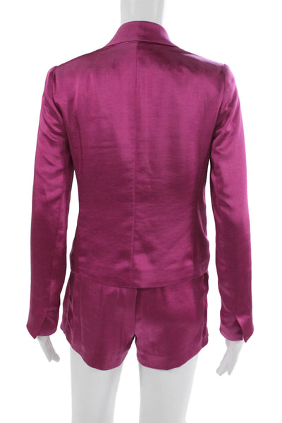 Drew Unisex Pink Collared Button 2 Piece Blazer Suit Pants Long Sleeve Size XS