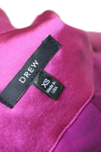 Drew Unisex Pink Collared Button 2 Piece Blazer Suit Pants Long Sleeve Size XS