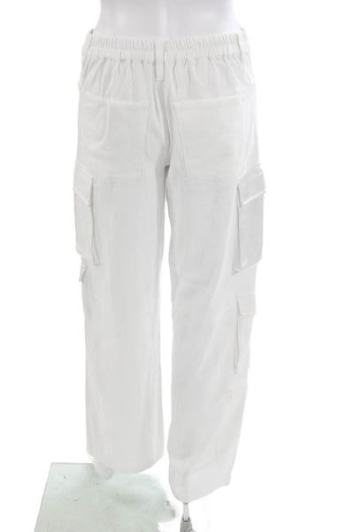 Alice + Olivia Unisex Cargo Pants White Army 50% Lyocell Size 2