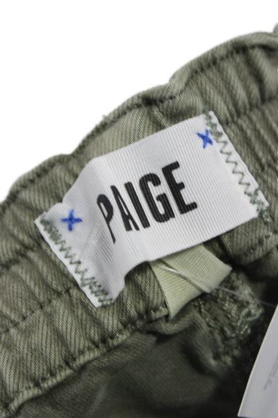 Paige Unisex Chino Shorts Green Button Closure Size 25