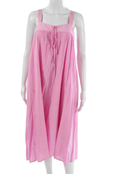 Xirena Womens Sundress Pink Square Neck Cotton Mid Calf Size XS