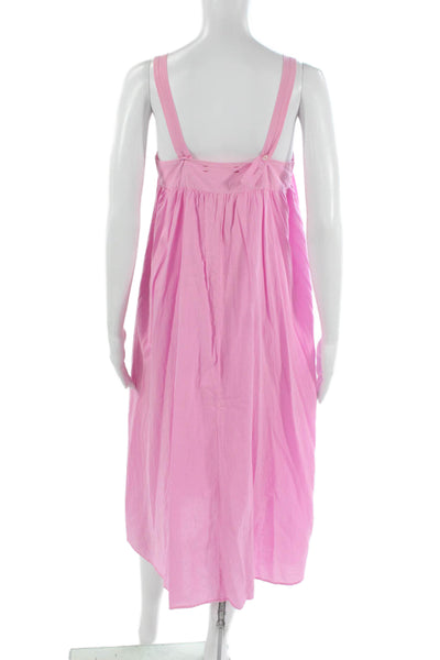 Xirena Womens Sundress Pink Square Neck Cotton Mid Calf Size XS