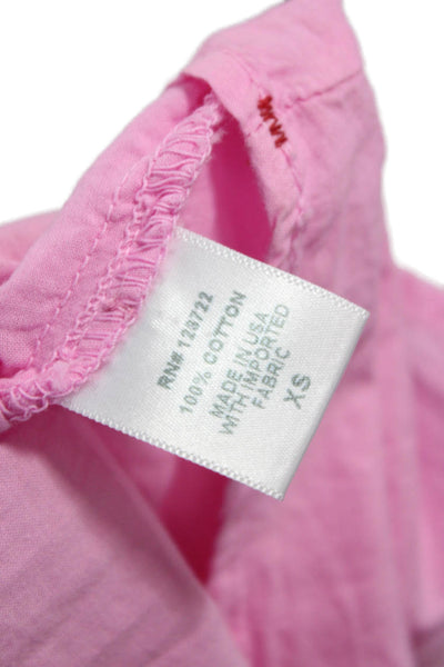 Xirena Womens Sundress Pink Square Neck Cotton Mid Calf Size XS