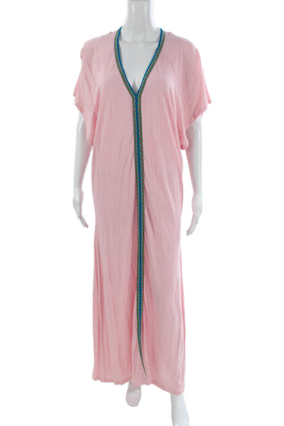Pitusa Womens Pink Kaftan Maxi Dress Petite Size One Size