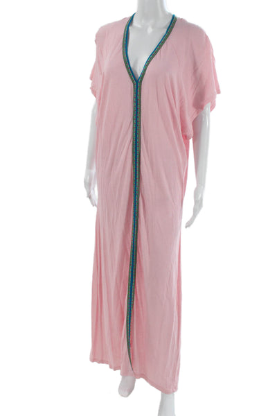 Pitusa Womens Pink Kaftan Maxi Dress Petite Size One Size