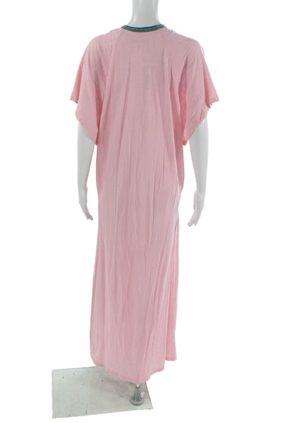 Pitusa Womens Pink Kaftan Maxi Dress Petite Size One Size