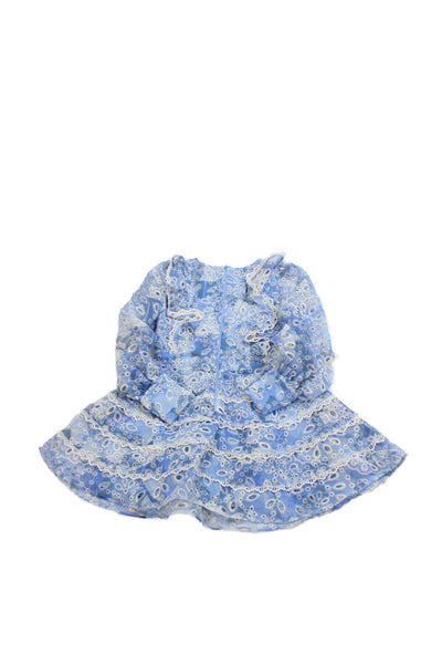 Bardot Girls Odette Long Sleeve Mini Dress Blue Size 8