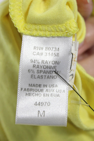 BCBGMAXAZRIA Womens Wrap Maxi Dress Yellow VNeck Sleeveless Spandex Size M
