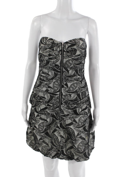 Phoebe Couture Women Mini Paisley Sleeveless Dress Black Size 8