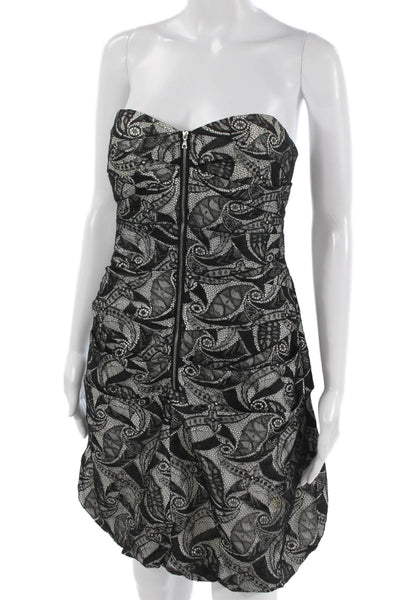 Phoebe Couture Women Mini Paisley Sleeveless Dress Black Size 8
