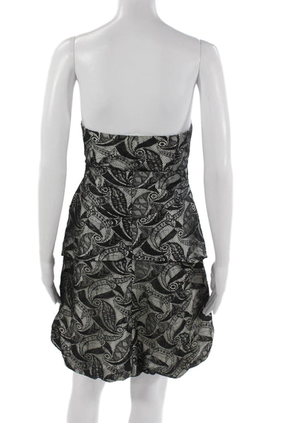 Phoebe Couture Women Mini Paisley Sleeveless Dress Black Size 8
