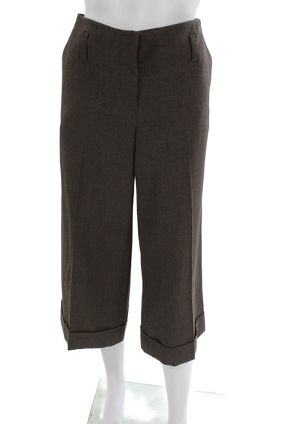 Robert Rodriguez Women Cropped Dress Pants Brown Hook & Eye Size 8