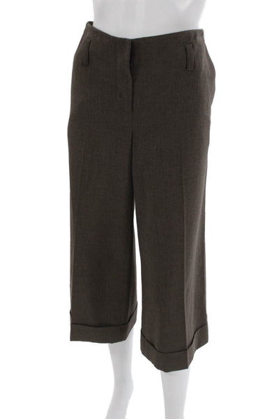 Robert Rodriguez Women Cropped Dress Pants Brown Hook & Eye Size 8