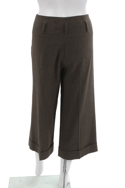 Robert Rodriguez Women Cropped Dress Pants Brown Hook & Eye Size 8