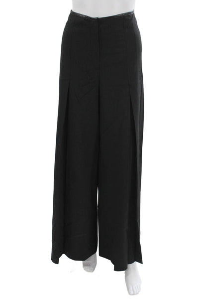 Gunex Womens Striped Dress Pants Black Zip Size 12