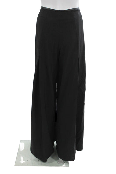 Gunex Womens Striped Dress Pants Black Zip Size 12