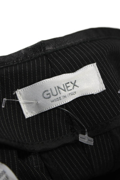 Gunex Womens Striped Dress Pants Black Zip Size 12